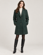 Jas Dames Geruite Wintermantel Slim Fit Knoopsluiting