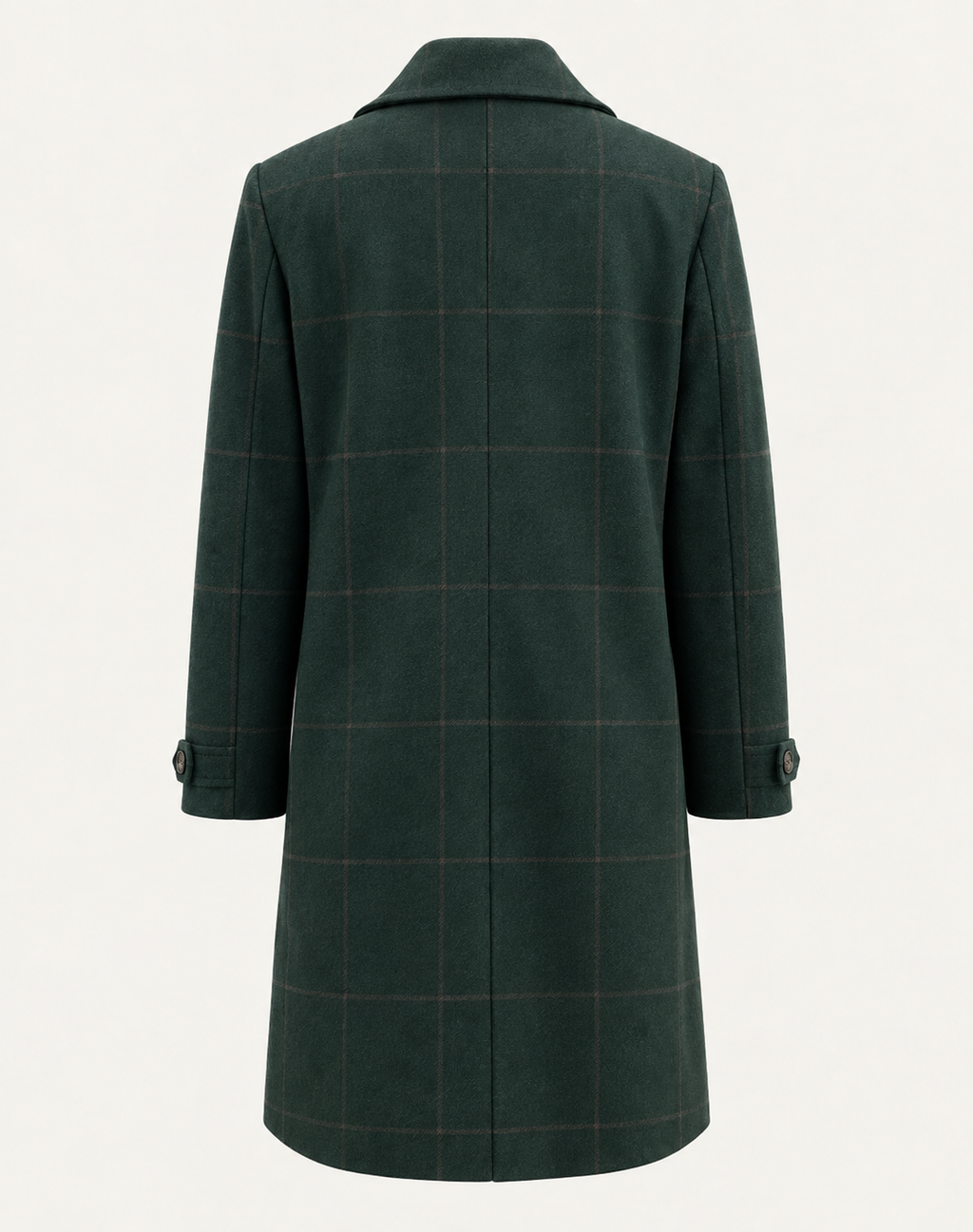 Jas Dames Geruite Wintermantel Slim Fit Knoopsluiting