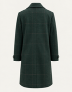 Jas Dames Geruite Wintermantel Slim Fit Knoopsluiting