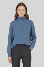 Coltrui Dames Kabelpatroon Rechte Fit Gebreid – Winter | Miss Madera - Miss Madera MIS-TGJPCK