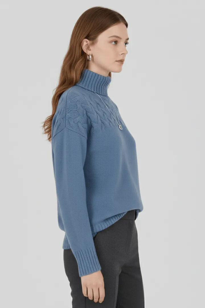 Coltrui Dames Kabelpatroon Rechte Fit Gebreid – Winter | Miss Madera - Miss Madera MIS-TGJPCK