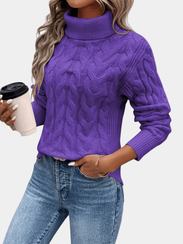 Coltrui Dames Kabelpatroon Wol Regular Fit – Winter | Miss Madera - Miss Madera MIS-TAHPLC