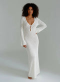 Crochet Maxi Dress met Bellmouwen en V - hals - Miss Madera