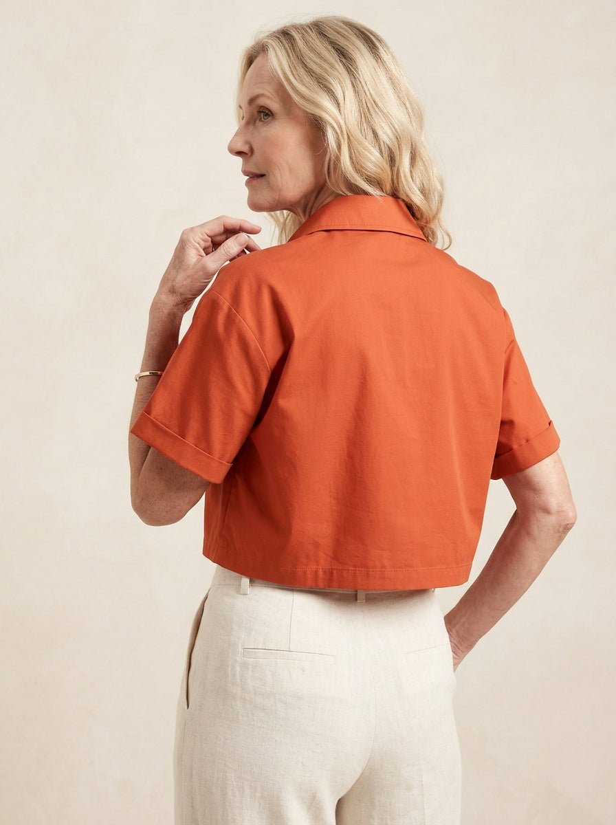 Cropped Shirt Gedraaide knoopdetail - Miss Madera