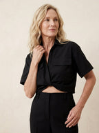 Cropped Shirt Gedraaide knoopdetail - Miss Madera