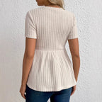 Blazer Dames Ronde Hals Korte Mouw A-lijn