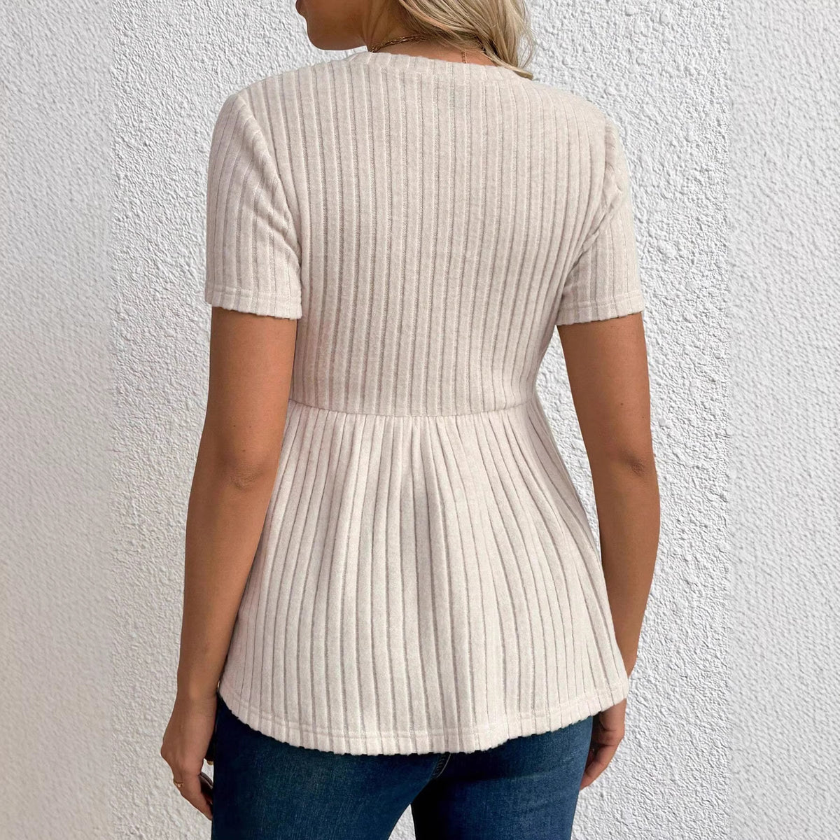 Blazer Dames Ronde Hals Korte Mouw A-lijn