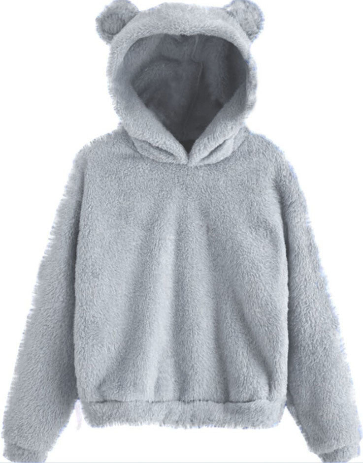 Trui Dames Capuchon Konijnenoren Fluffy Warm