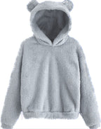 Trui Dames Capuchon Konijnenoren Fluffy Warm