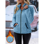 Jas Dames Dubbelzijdig Fleece Rits Capuchon