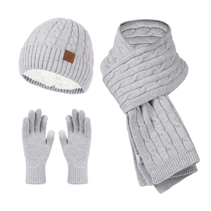 Winterset Dames Muts, Sjaal en Handschoenen - Lichtgrijs