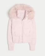 Miss | Pufferjas Dames Cropped met Capuchon en Staande Kraag