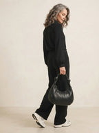 Dames Blouse Zwart Bishop Mouwen | Relaxed Fit Synthetisch - Miss Madera