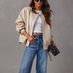 Bomberjack Dames Oversized Leatherlook met Ribboord