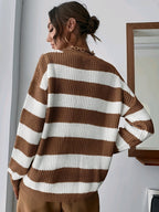Trui Dames Oversized Gestreept met Ronde Hals
