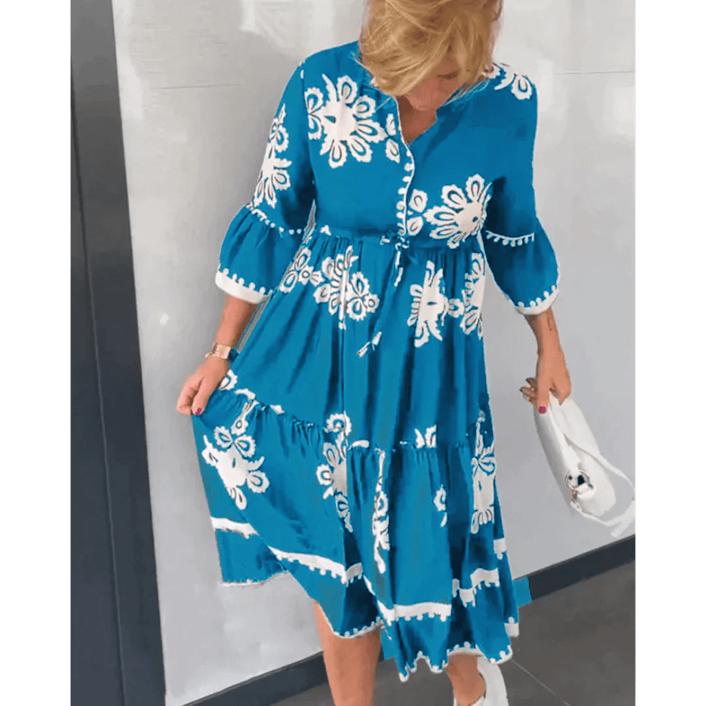 Damesjurk met Bloemenprint en Elegante Pasvorm | Modern - Miss Madera