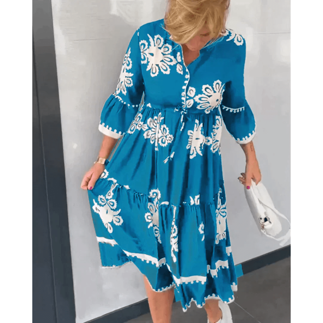 Damesjurk met Bloemenprint en Elegante Pasvorm | Modern - Miss Madera