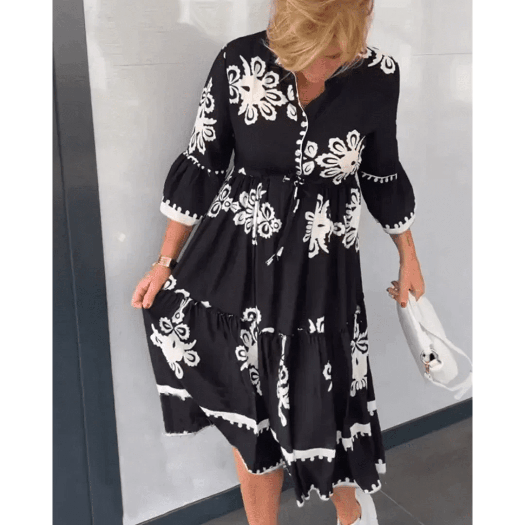 Damesjurk met Bloemenprint en Elegante Pasvorm | Modern - Miss Madera