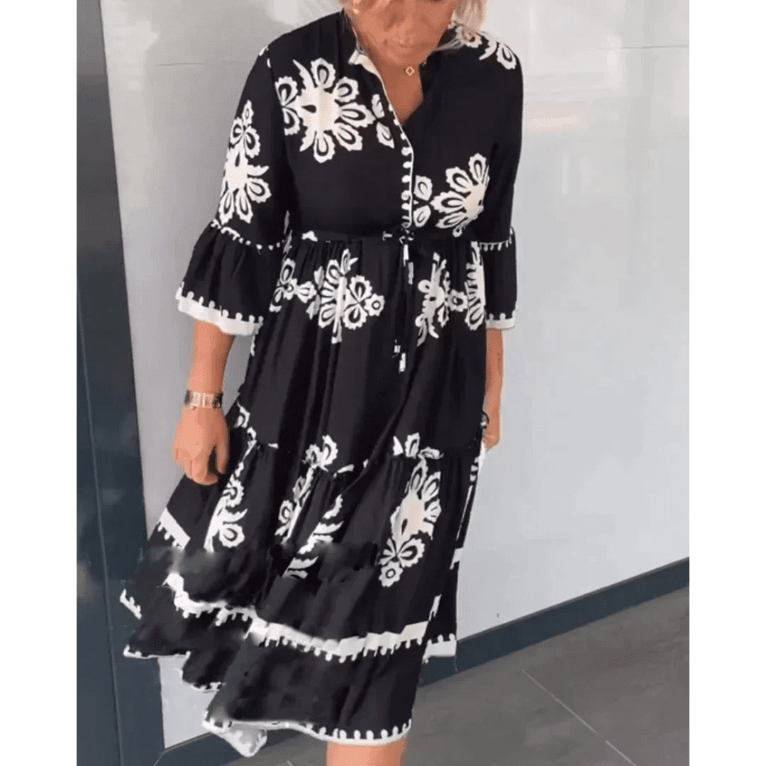 Damesjurk met Bloemenprint en Elegante Pasvorm | Modern - Miss Madera