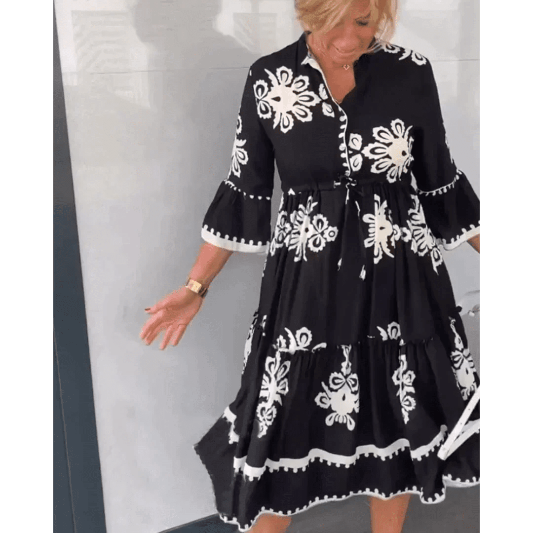 Damesjurk met Bloemenprint en Elegante Pasvorm | Modern - Miss Madera