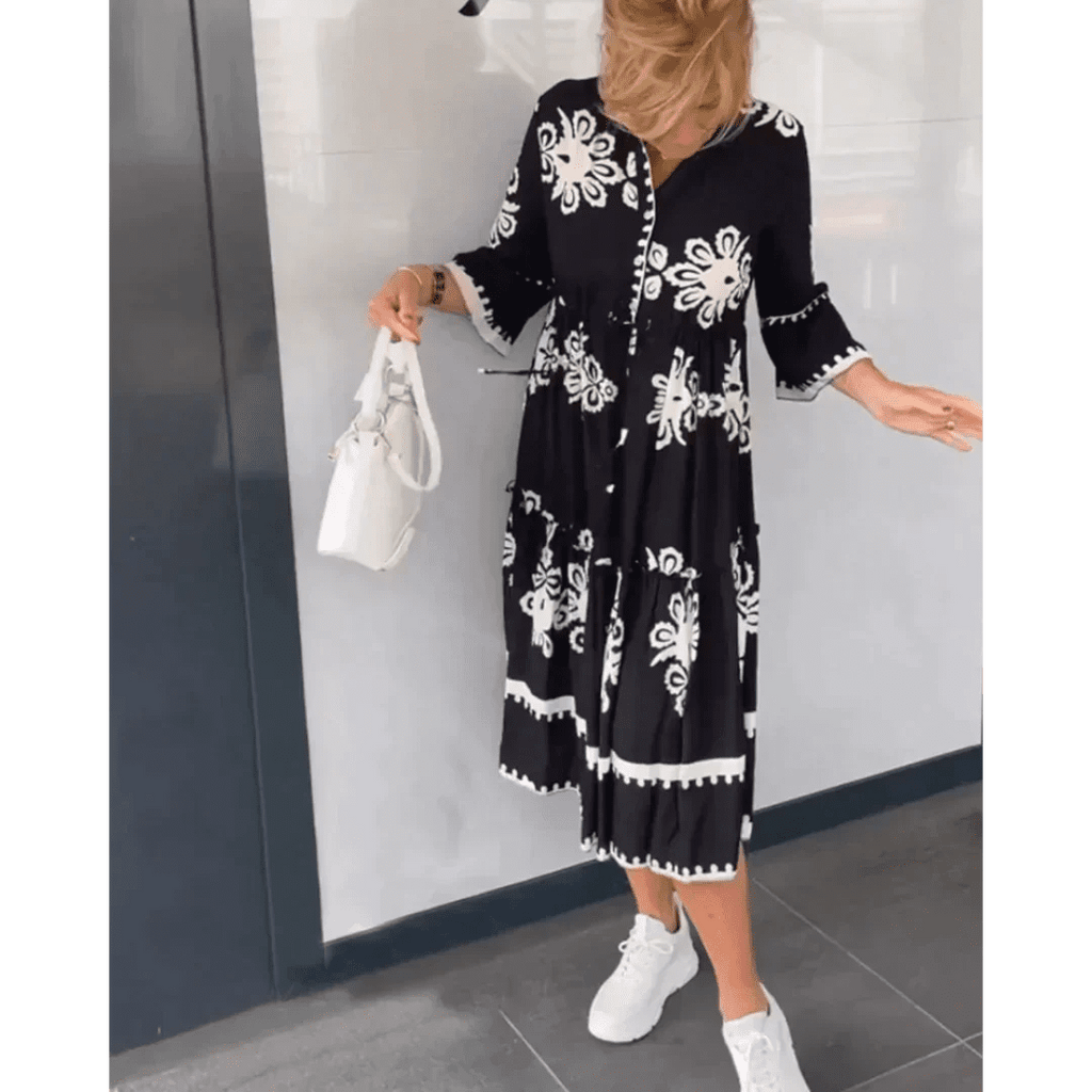 Damesjurk met Bloemenprint en Elegante Pasvorm | Modern - Miss Madera