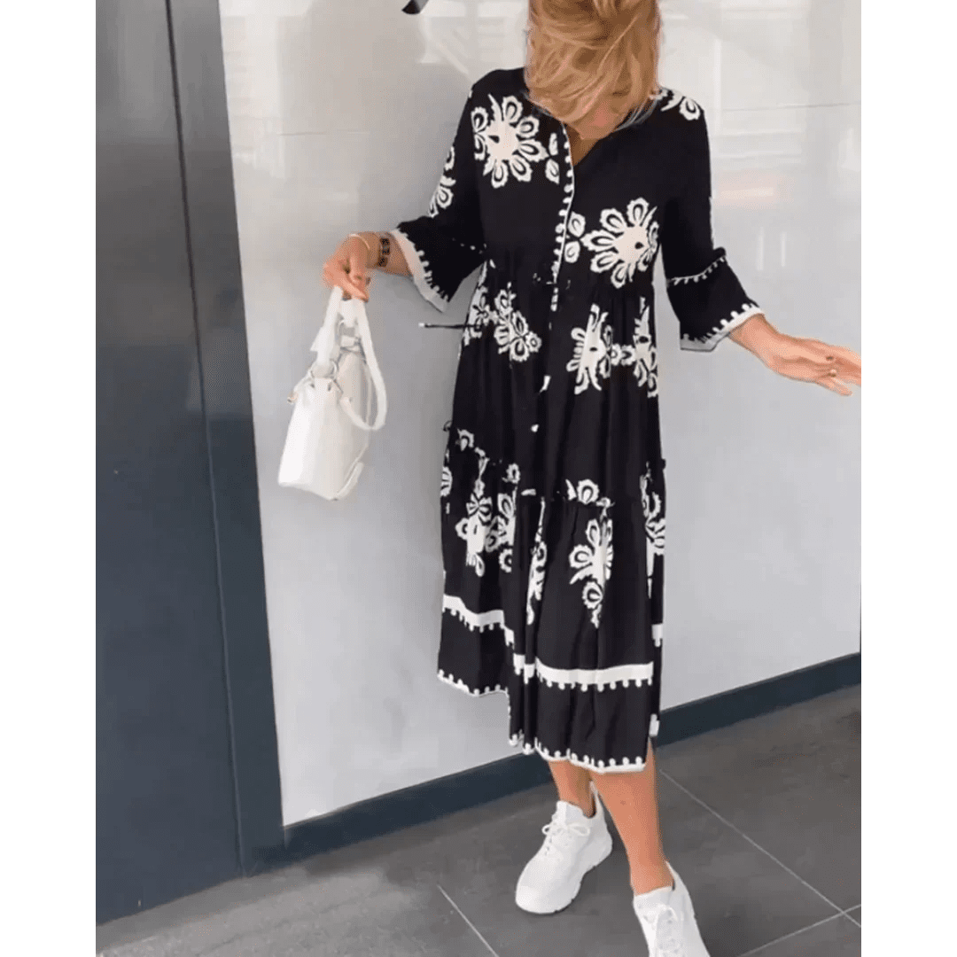 Damesjurk met Bloemenprint en Elegante Pasvorm | Modern - Miss Madera