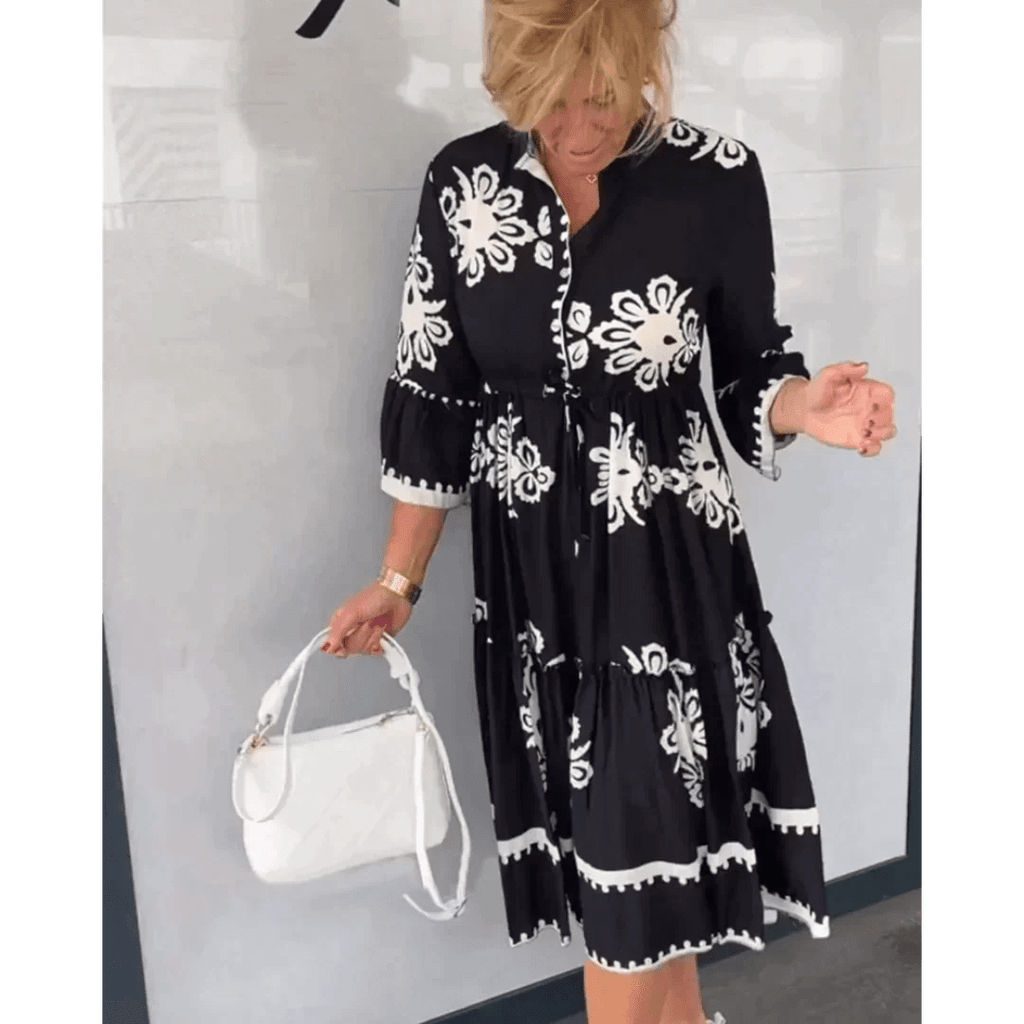 Damesjurk met Bloemenprint en Elegante Pasvorm | Modern - Miss Madera