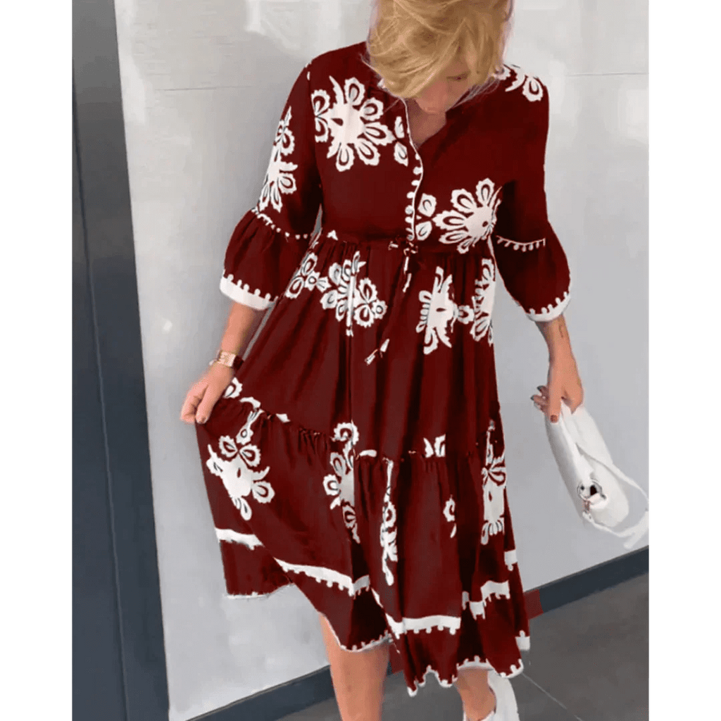 Damesjurk met Bloemenprint en Elegante Pasvorm | Modern - Miss Madera