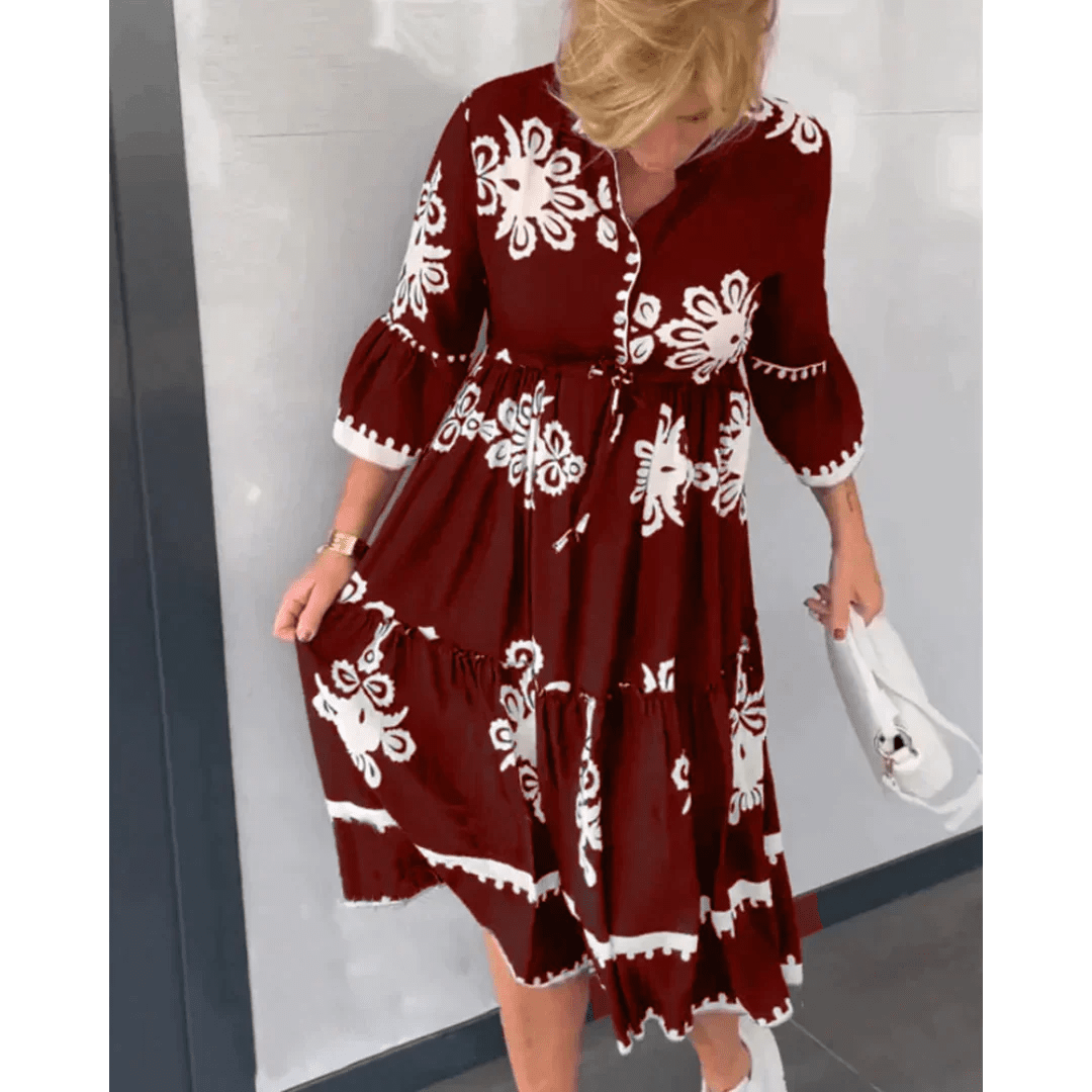 Damesjurk met Bloemenprint en Elegante Pasvorm | Modern - Miss Madera