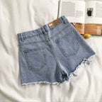 Denim Shorts Dames | Hoge Taille Rafelrand Stretch - Miss Madera