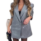 Glitter Blazer Dames Pailletten – Feestelijk Colbert