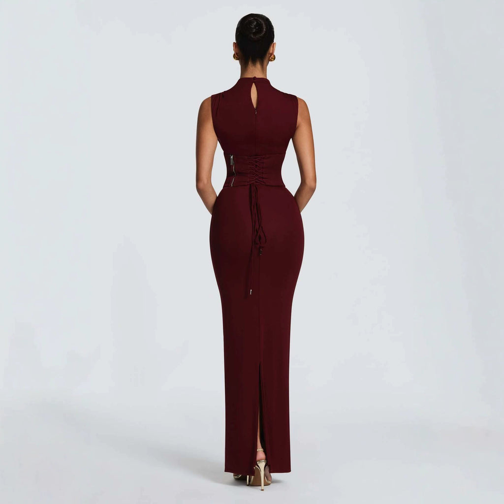 Co-ord set Dames Coltrui Mouwloos Taillerende Gebreid