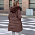 Jas Dames Slim Fit Grote Bontkraag Winterjas