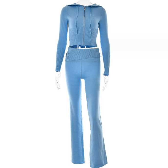 Co-ord set Dames Hoodie Rits Lange Broek Sportief