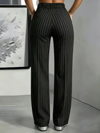 Miss | Pantalon Dames Krijtstreep Hoge Taille Rechte Pijp