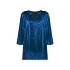 Glitter Blouse Dames V-hals Driekwart Mouw – Losvallende Feesttop