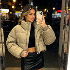 Jas Dames Gewatteerd Loose Fit Capuchon