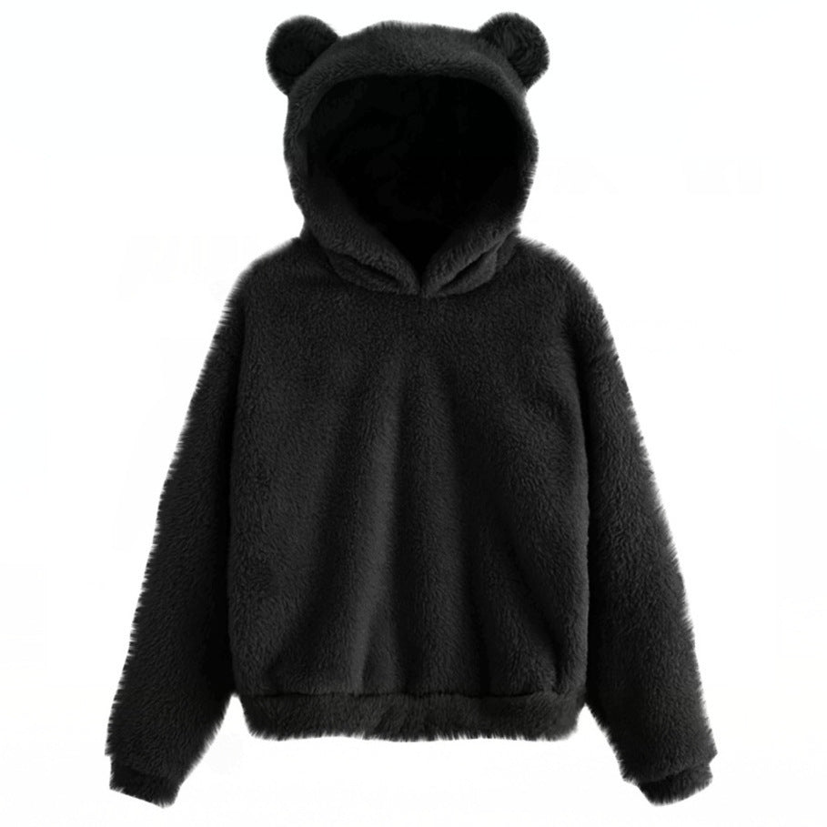 Trui Dames Capuchon Konijnenoren Fluffy Warm