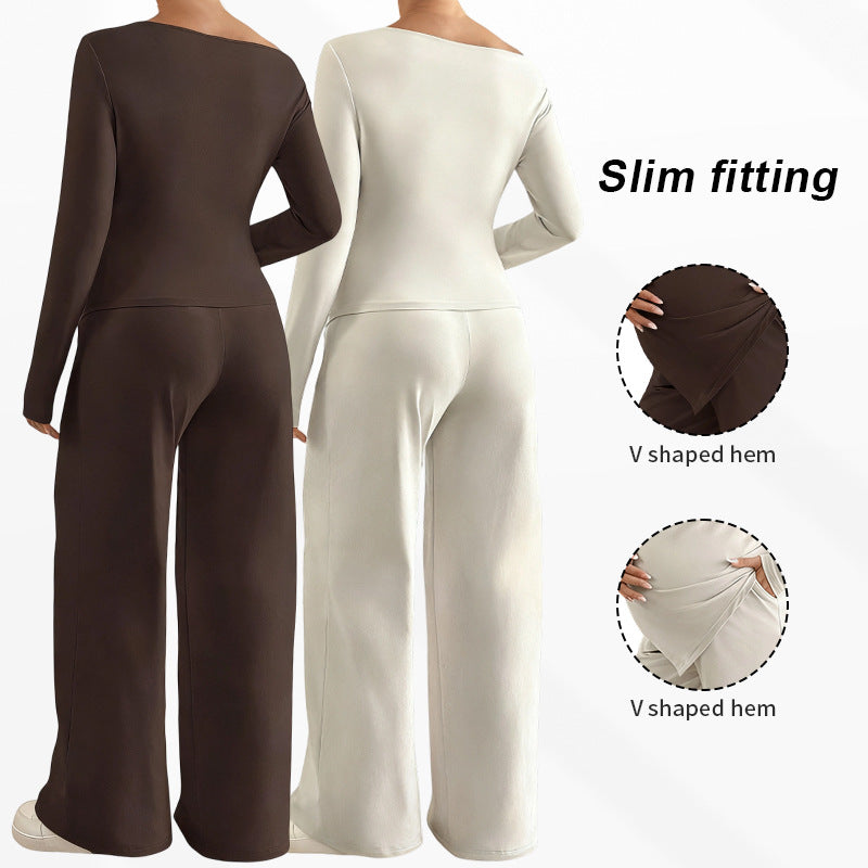 zwangerschaps pyjama Dames One-Shoulder Wijde Pijpen