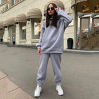 Co-ord set Dames Capuchon Casual Effen Tweedelig