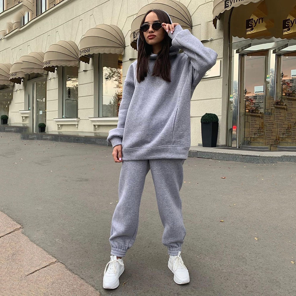 Co-ord set Dames Capuchon Casual Effen Tweedelig