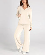 Tweedelige Set Dames Lange Mouwen Relaxed – Co-ord Set - Abrikoos