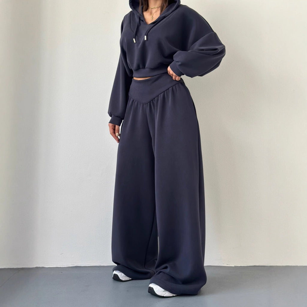 Co-ord set Dames V-hals Capuchon Casual Broekset