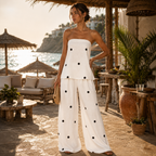Co-ord set Dames Zomers Polkadot Tweedelig - Chiffon - Wit