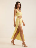 Elegante Midi - jurk Mouwloos | Beach Party Silhouet - Miss Madera