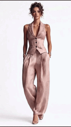 Tweedelige Set Dames Vest en Wijde Broek – Co-ord Set