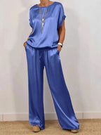 Co-ord set Dames Losse Blouse Wijde Pijpen Casual
