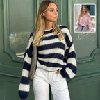 Trui Dames Gestreept Oversized Lange Mouw