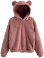 Trui Dames Capuchon Konijnenoren Fluffy Warm