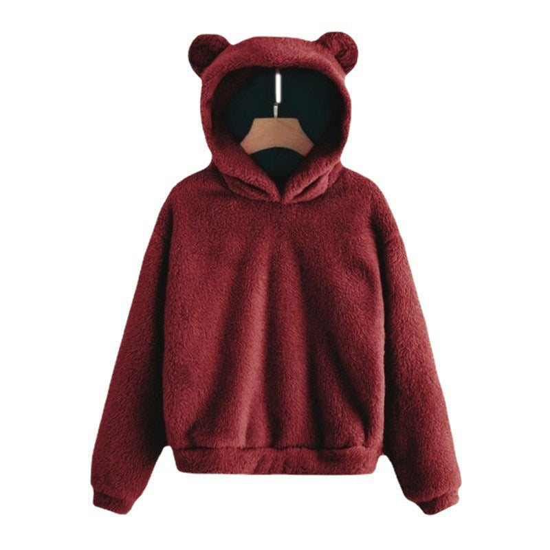 Trui Dames Capuchon Konijnenoren Fluffy Warm